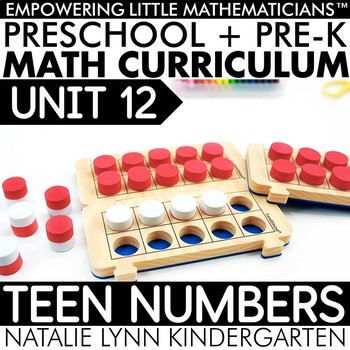 Preview of Preschool + Pre-K Math Numbers to 20 Unit 12 Teen Numbers PREK GUIDED MATH