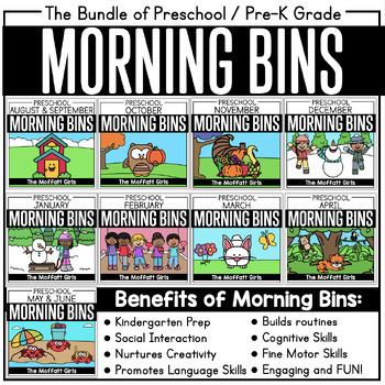 Preview of Preschool + Pre-K  Morning Tubs | Bins The Bundle Morning Work Back to School