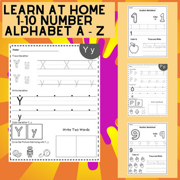 Preview of Preschool |Pre-K Morning Work Worksheets: Trace Alphabet Letters and Numbers