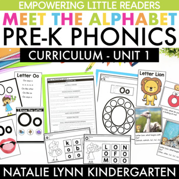 Preview of Preschool + Pre-K Phonics Unit 1 Meet the Alphabet Curriculum 65 DAYS