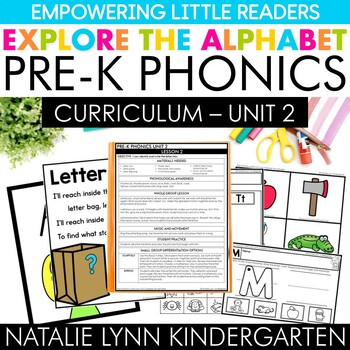 Preview of Preschool + Pre-K Phonics Unit 2 Explore the Alphabet Curriculum 110 DAYS