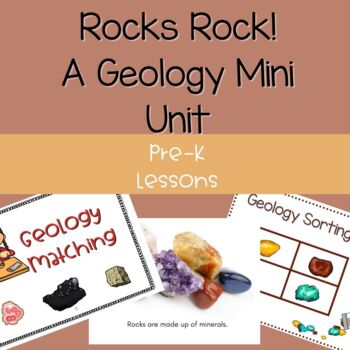 Preview of Preschool Pre-K Toddler Science Curriculum - Geology Rocks Minerals Unit
