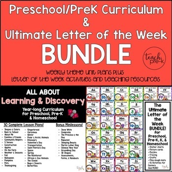 Preview of Preschool/PreK Curriculum & Letter of the Week Bundle!
