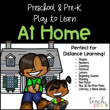 Preview of Preschool/PreK Distance Learning Packet 4-5 Weeks of Math, Lit, & Fine Motor