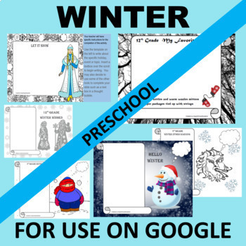 Preview of Preschool PreK GOOGLE Winter Writing Activity Templates