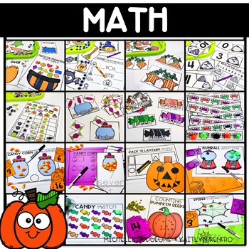 Preschool, PreK, Kindergarten Halloween October Centers and Activities