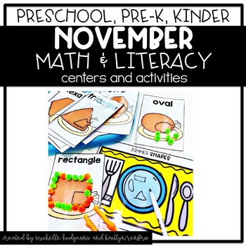 Preview of Preschool, PreK, Kindergarten Thanksgiving November Centers and Activities