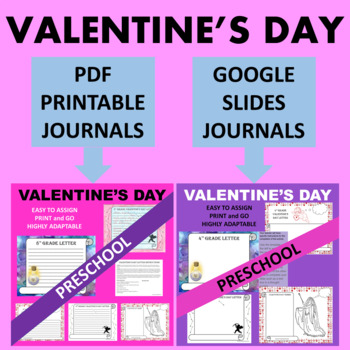 Preview of Preschool PreK Valentine's Day Writing - Google & Paper Combo Bundle