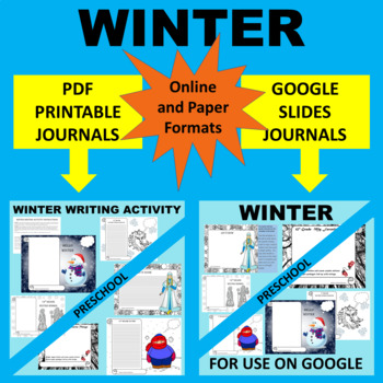Preview of Preschool PreK Winter Writing - Google & Paper Combo Bundle