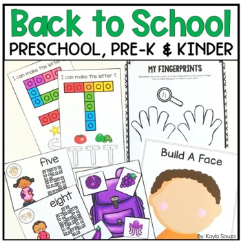 Preview of Preschool, PreK, and Kindergarten Back To School Activities and Centers