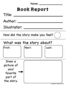 Preview of Preschool Prekinder Kinder Basic Book Report