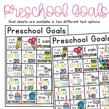 Preschool/ Prekindergarten Goal Sheets by Ashley's Goodies | TpT