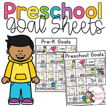 Preview of Preschool | Pre-K |Pre-Kindergarten Goal Sheets