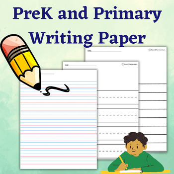 Preview of Preschool & Primary Writing Paper with 3 Styles and Sizes for OT and Teachers
