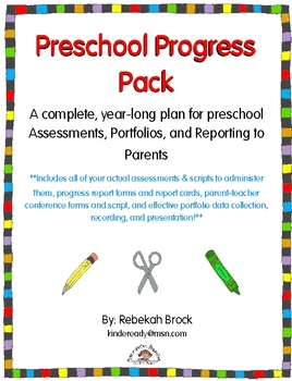 Preview of Preschool Progress Pack Bundle: A Year-Long Plan for Assessments Portfolios+