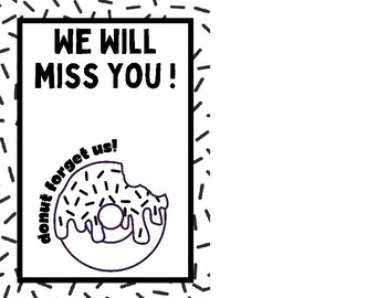 Preview of Donut Forget About Us Goodbye Card