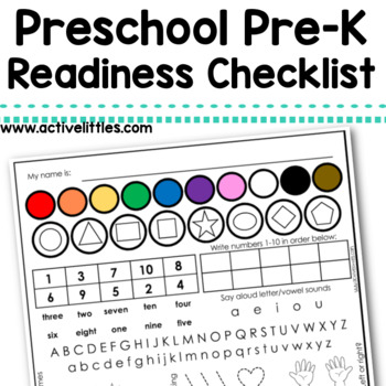Preview of Preschool Readiness Checklist