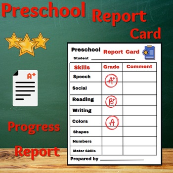 Preschool Report Card Progress Reports Assessments Resource | TPT
