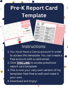 Preview of Preschool Report Card *TEMPLATE ON CANVA*