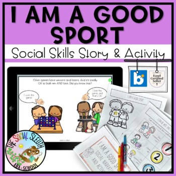 Preview of Preschool Social Skills Story and Activity I AM A GOOD SPORT | Sportsmanship