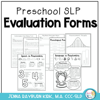 Preview of Preschool SLP Evaluation Forms: Play Based Assessment