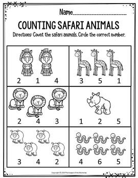 preschool safari theme printable worksheets by the keeper