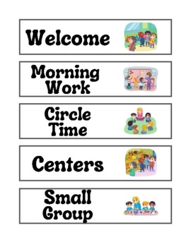 Preview of Preschool Schedule Cards, Daily Routine Visuals