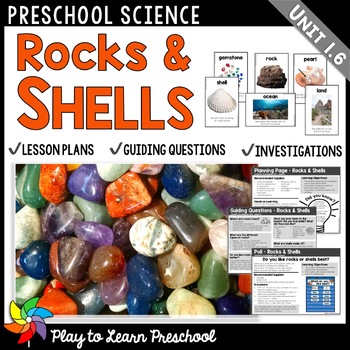 Preview of Rocks & Shells Preschool PreK Science Centers - FREE
