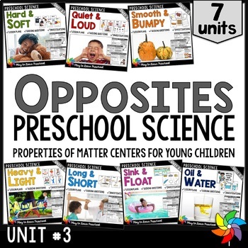 Preview of Opposites - Bundle of Preschool PreK Science Centers