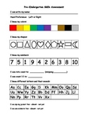 Preschool Skills Assessment Sheet