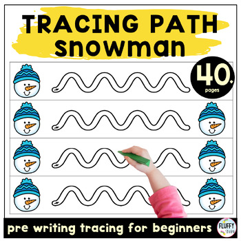 Preview of Preschool Snowman Winter Tracing Line Worksheet January Fine Motor Activities