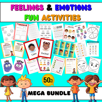 Preview of Preschool Social Emotional Learning Activities: Worksheets, Posters, Flashcards