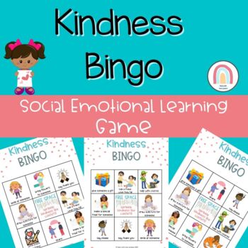 Preview of Preschool Social Emotional Learning - Kindness Bingo Game - Kindergarten