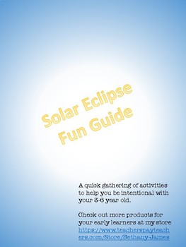 Preview of Preschool Solar Eclipse Fun Guide
