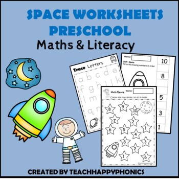 Preschool Space theme worksheet by teachhappyphonics | TPT