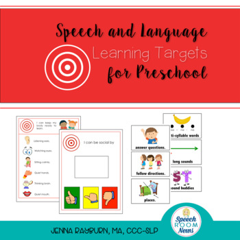 Preview of Preschool Speech & Language Learning Targets (I can statements)