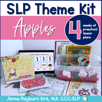 Preview of Preschool Speech & Language Therapy: Apples Theme Kit