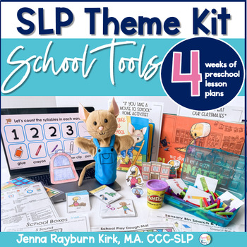 Preview of Preschool Speech & Language Therapy: School Tools Theme Kit
