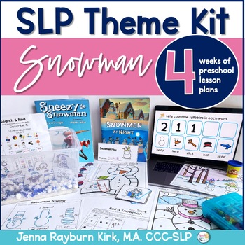 Preview of Preschool Speech & Language Therapy: Snowman Theme Kit