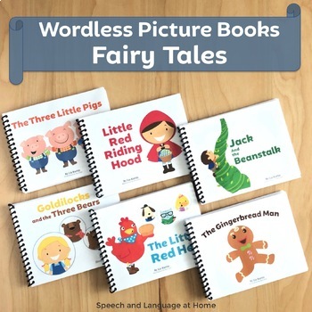 Preview of Preschool Speech Therapy Activities | Fairy Tales Wordless Book Printable Bundle