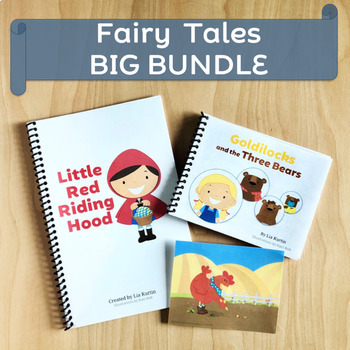 Preview of Preschool Speech Therapy Activities | Fairy Tales Wordless Books Bundle