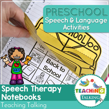 Preview of Preschool Speech Therapy Interactive Notebook | Language, Grammar & Sentences