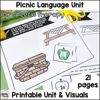 Preview of Preschool Speech Therapy Picnic Language Unit Printable Activities