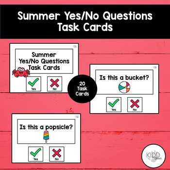 Preschool Speech Therapy Summer Printable Task Cards Yes No Questions