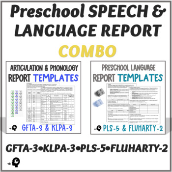 Preview of Preschool Speech and Language Report Templates Combo