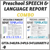 Preschool Speech and Language Report Templates Combo