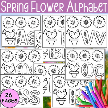 Preview of Preschool Spring Flower Alphabet ABC letters names and A-Z beginning sounds PreK