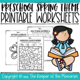 Preschool Spring Theme March No Prep Printable Worksheets