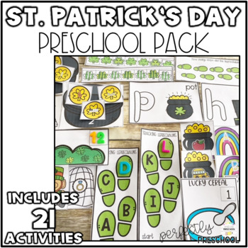 Preview of Preschool St. Patrick's Day Math & Literacy Centers and Activities
