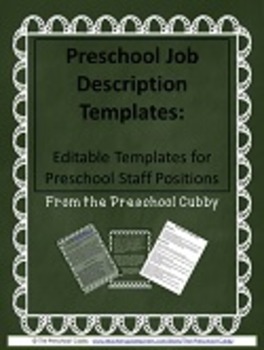 Preview of Preschool Staff Job Description Templates for Preschool Programs